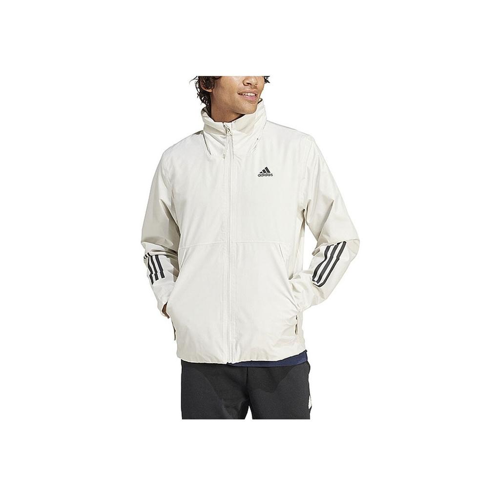 Adidas Tri-Stripe Colorblock Sports Training Casual Hooded Jacket Men Outerwear White IS1237