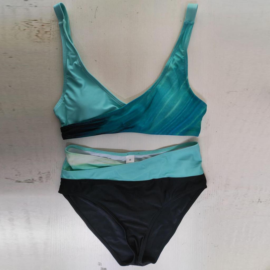 Women's Split Print Bikini Sexy Swimming Costume With Bra Pads And No Steel Bra