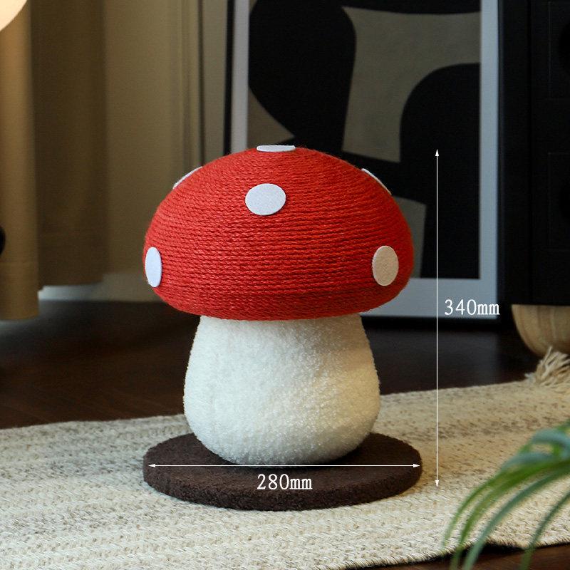 Sisal Red Mushroom Cat Scratcher & Toy: Durable, No-Shed Vertical Cat Tree for Claw Grinding Default