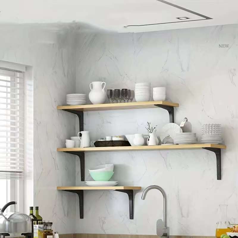 2Pcs Heavy-Duty Iron L-Shaped Shelf Brackets Right Angle Corner Supports for Wall Mounted Furniture Bracket Support Hardware