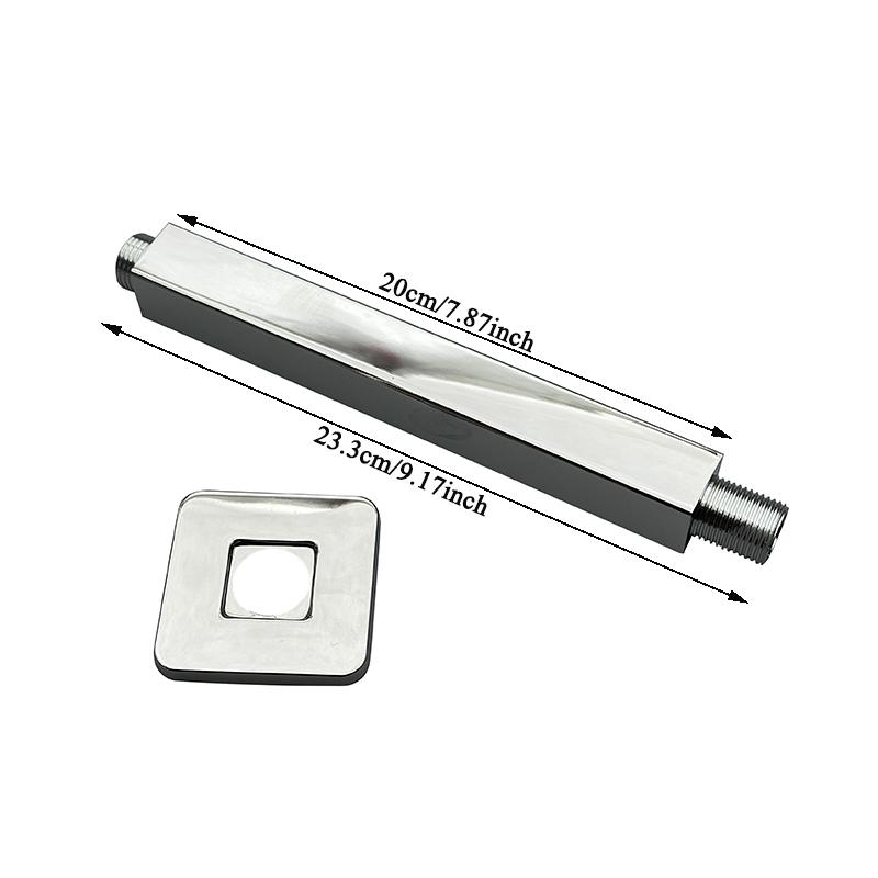 Bourdillat Ceiling Mounted Shower Arm, Rain Shower Head Square Extension Arm Stainless Steel Ceiling Mount Shower Extender