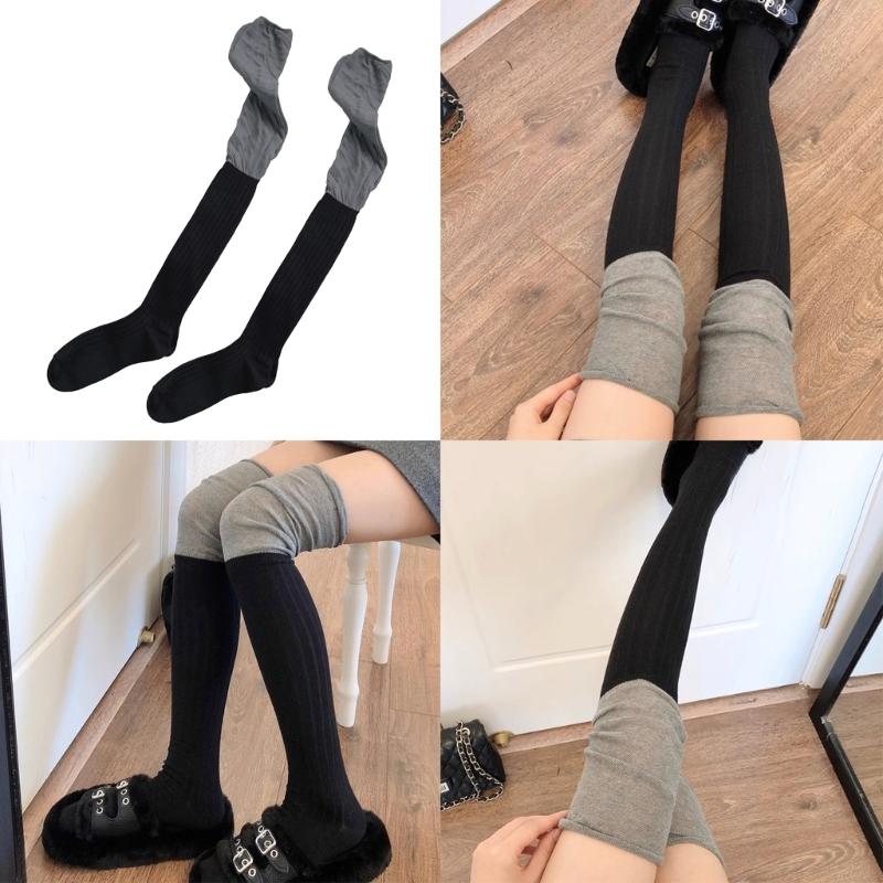 1 Pair Ruffle Thigh High Socks Tube Frilly Socks Long Tube Socks for Girl Over Knee Stockings Princess Style Dress Socks