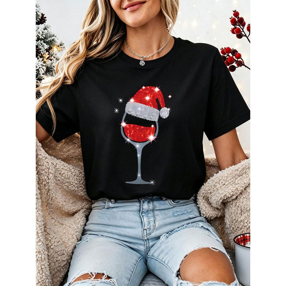 Cute Cat & Paw Print T-shirt Women's Harajuku Short Sleeve Casual