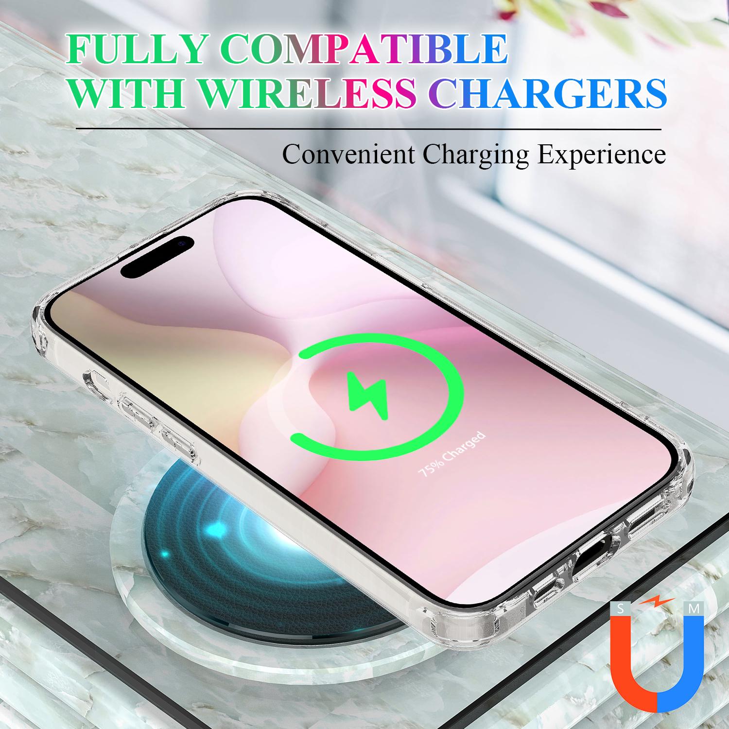 

For iPhone 16e Clear Case Compatible with MagSafe TPU+Acrylic Phone Cover A