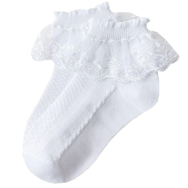 Girls' Lace Cotton Socks - Spring/Summer Ballet Mesh Princess Socks