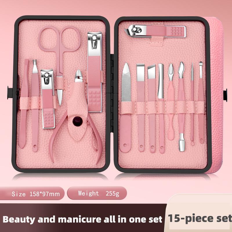24 Piece Stainless Steel Luxury Nail Clipper Set with Dead Skin Pliers, Complete Set of Nail Tools, Durable Beauty Care Tools