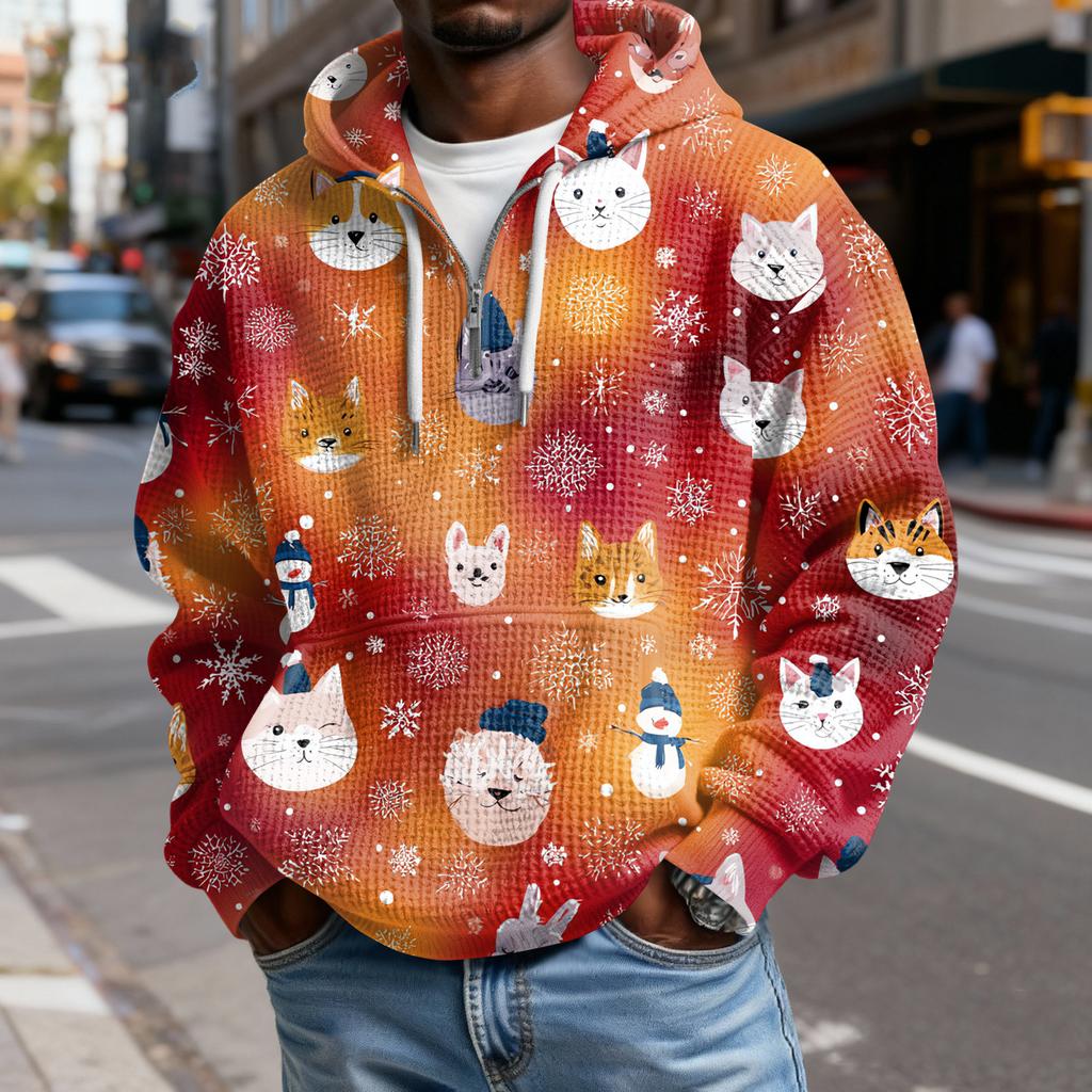 Pánská ležérní jednobarevná mikina s kapucí na zip s dlouhým rukávem, každodenní ležérní tričko s dlouhým rukávem na zip