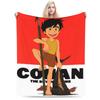 Conan Future Boy Flannel Blanket Soft Throw for Students Bedroom Bedspread Sofa Bed Cover
