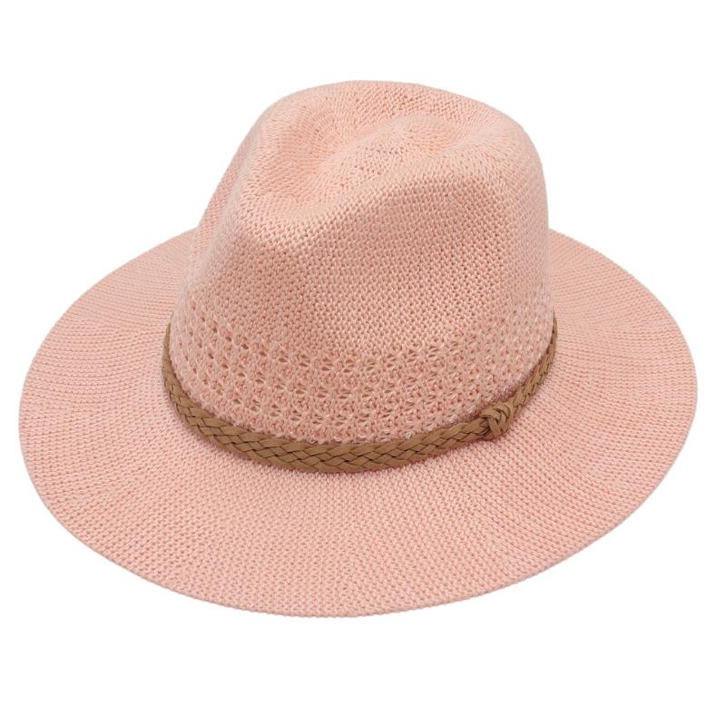 Knitting Craft Woven Straw Hat Panama Top Hat Foreign Trade Cross-Border Popular European And American Style Jazz Hat Breathable And Foldable