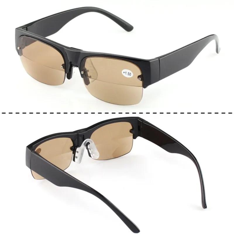 

Біфокальні окуляри для читання Діоптрії від +100 до +400 Унісекс Чорні Окуляри для пресбіопії Чоловічі сонцезахисні окуляри для вулиці +400 кавовий