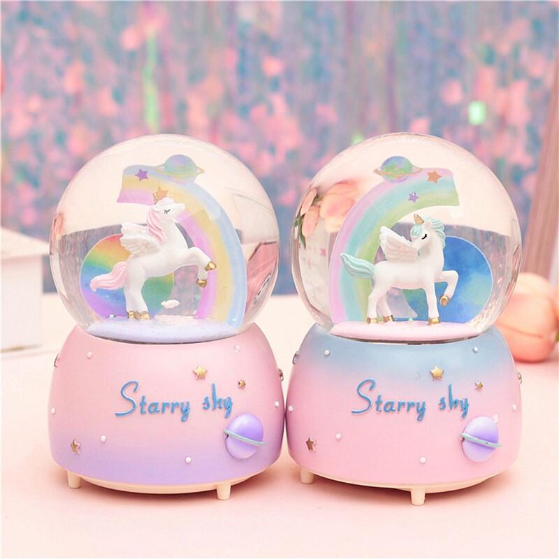 Starry Sky Unicorn Crystal Ball Music Box - Qixi Festival Gift Ornament