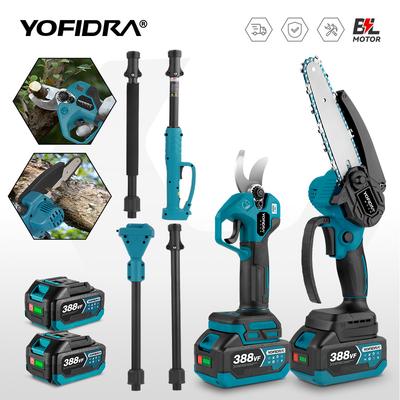3-in-1-elektrische Kettensäge mit bürstenloser Teleskopstange, Schere, Gartenbaumschnitt, hohe Astsäge für Makita 18-V-Batterie
