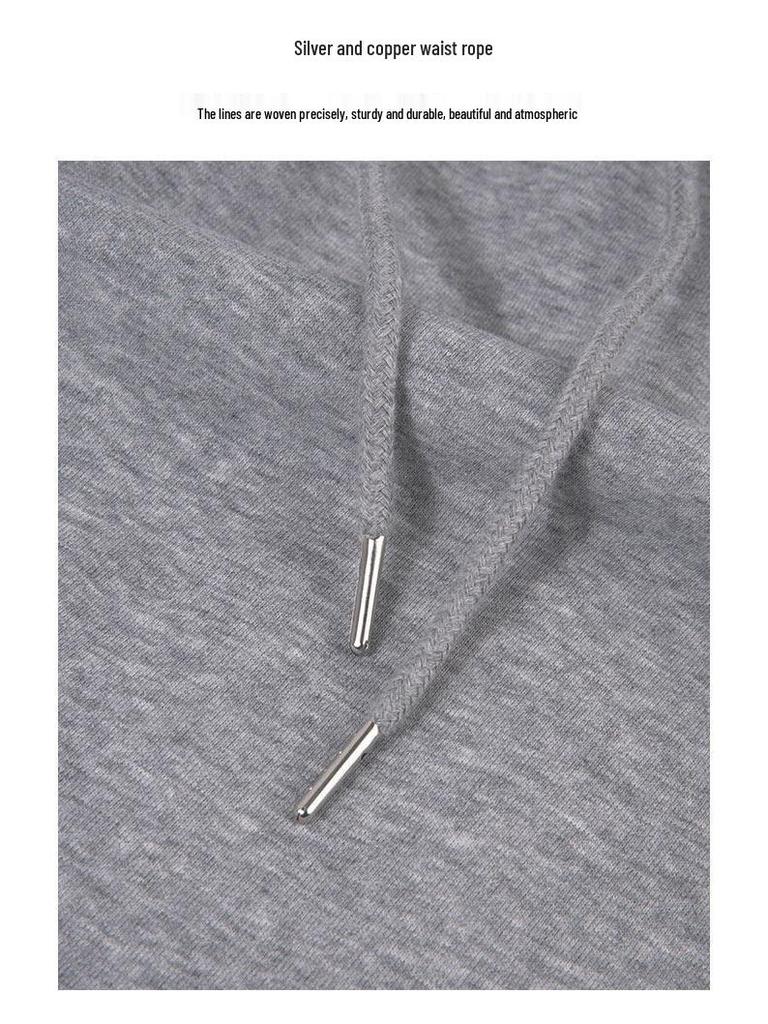 2026 Spring Korean Style Women's Gray Sporty High Waist Skirt - Casual Hip Wrap Sweatshirt Dress