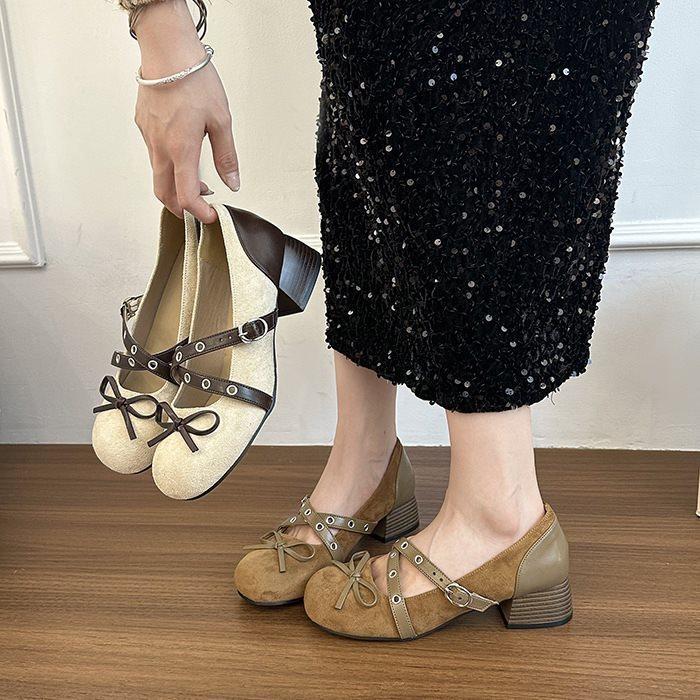 Cross-matching Women's Fashion Single Shoes 2025 Bar Shoe Skirt New Retro Buckle Inner Height Increase Summer Shoes Versatile Metal