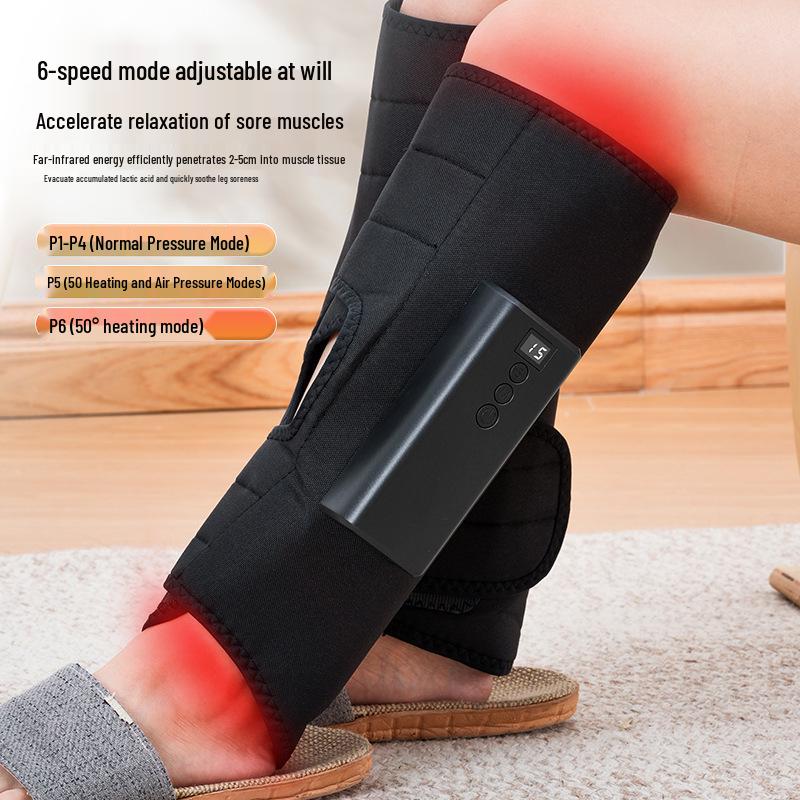 Calf Air Pressure Leg Massager with Heat Therapy and Multi-Functional Air Wave Technology