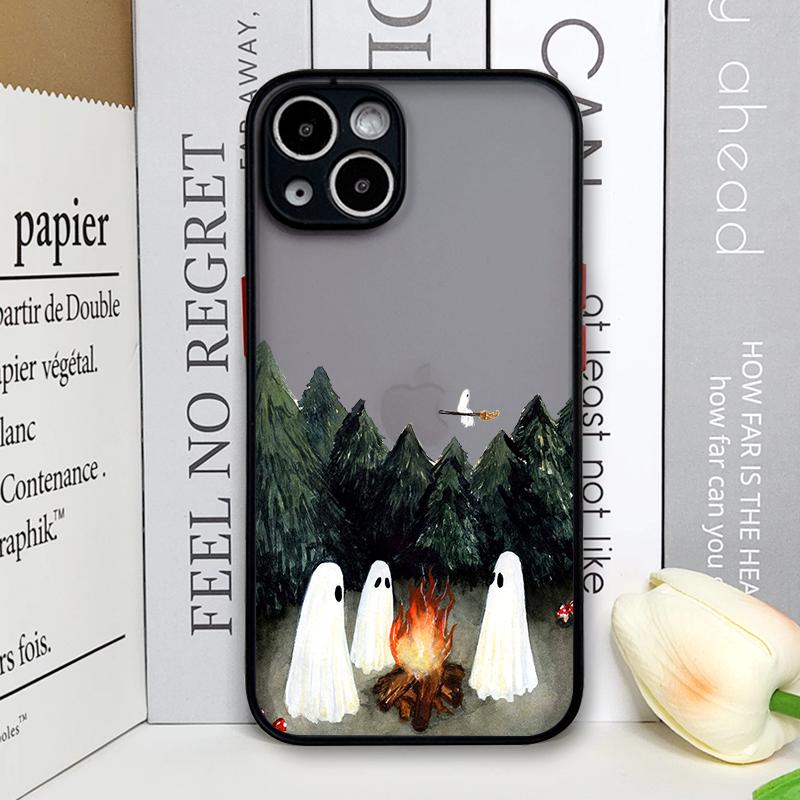 Cute Cartoon Little Ghost Phone Case for Samsung Galaxy S25 Edge S24 Ultra S23 S22 Plus S21 FE Back Covers Funny Halloween Gifts