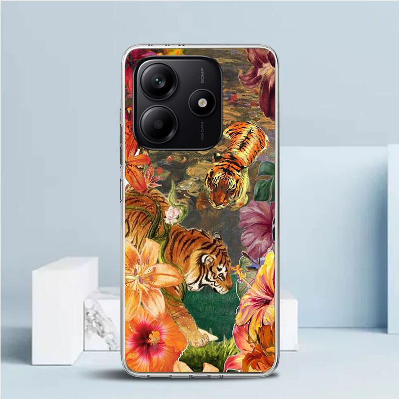 Hochwertige Tiger-Muster-Kunst Weiche Hülle für Xiaomi Redmi Note 15 14 13 12 Pro Plus Handyhülle 14S 11S 11T 11E 10S 10 4G Muster Sh