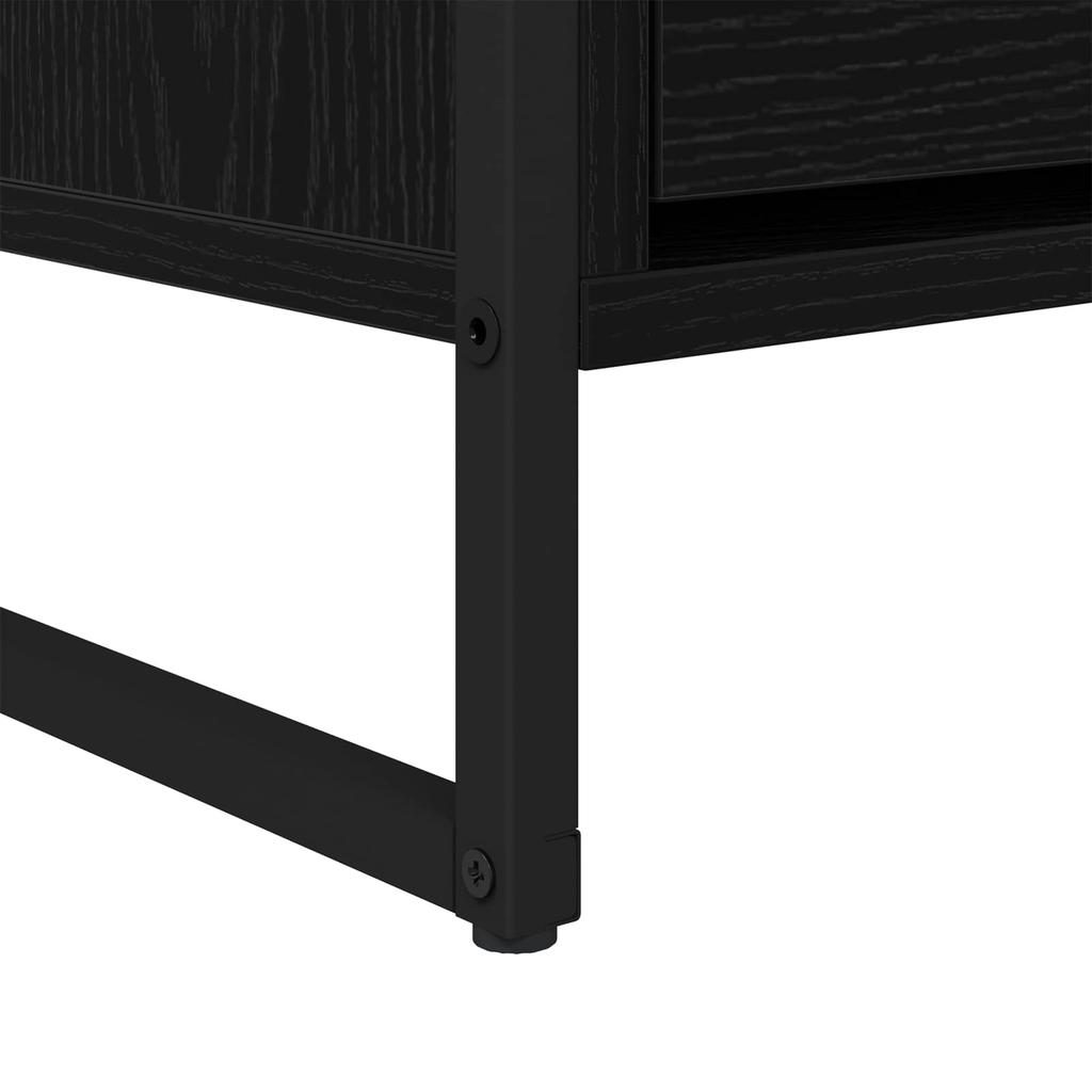 TV Stand in Black Oak Effect 100 x 36 x 49.5 cm