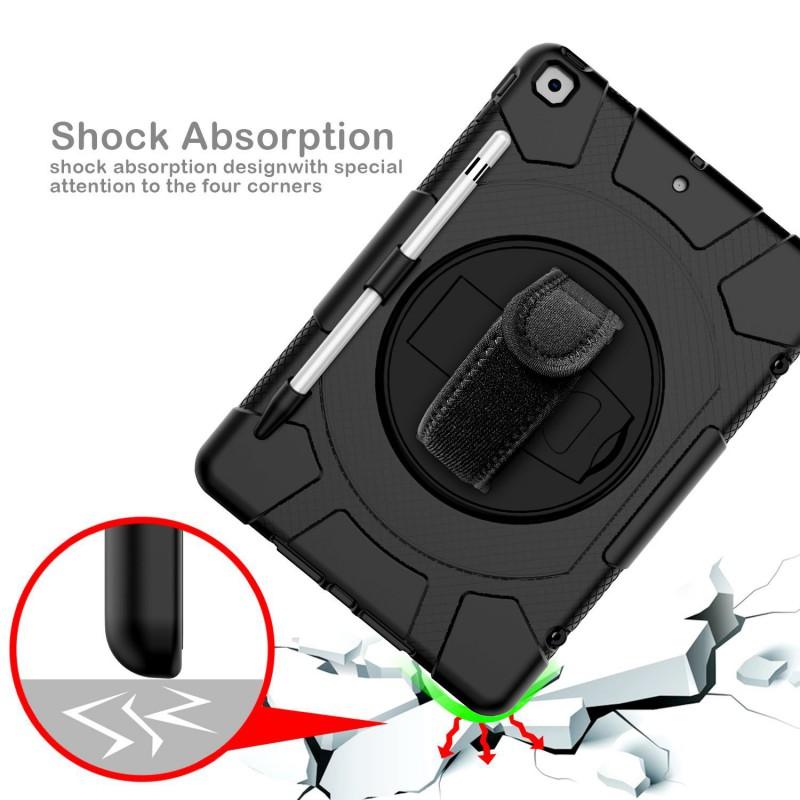 360 Rotating Wristband Stand IPad 10.2 7th 8th 9th Gen Full Body Shockproof Silicone Case