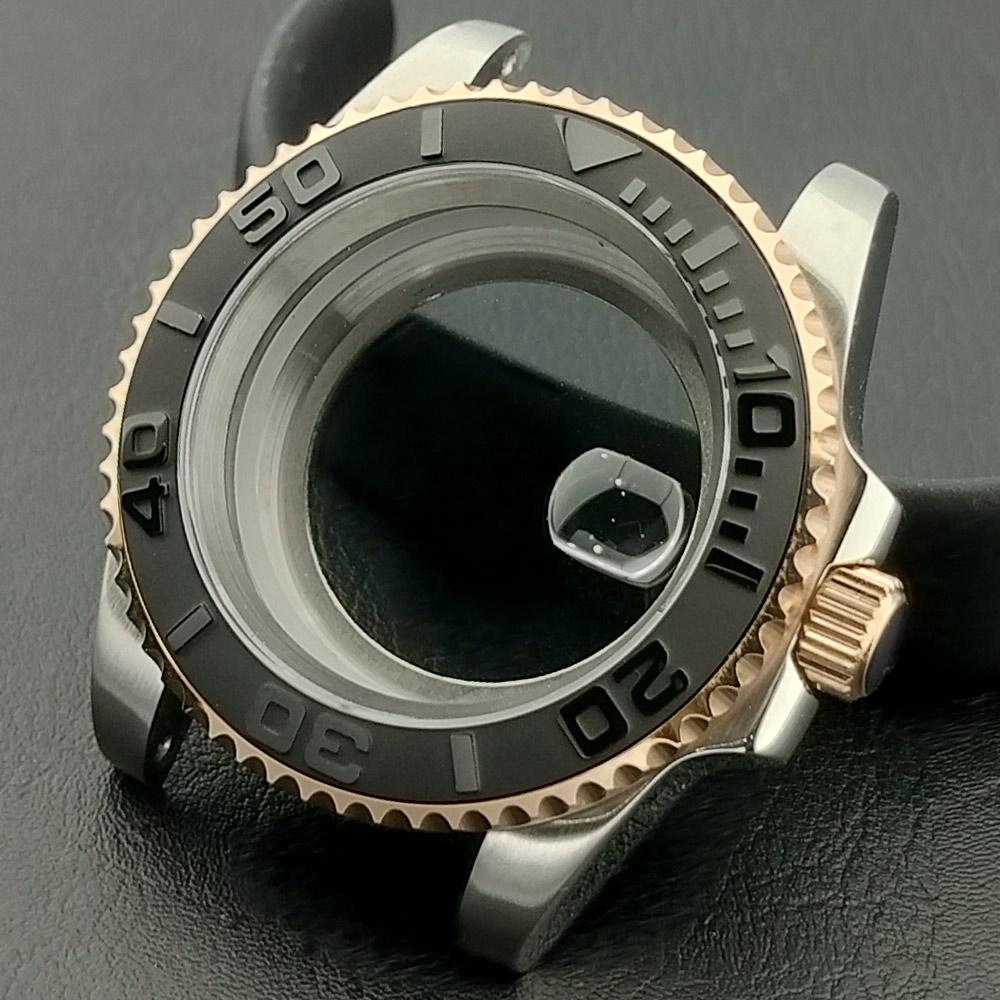 40mm Mechanical Watch Case for NH Series 35 36 38 Movement Yacht Design Style with Sapphire Crystal Watch Box Parts 7