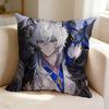 AnimeStyle Game AArknights SSilverAsh Square DoubleSided Printed Pillow Case Bedroom Bedside Pillow Sofa Cushion Cover