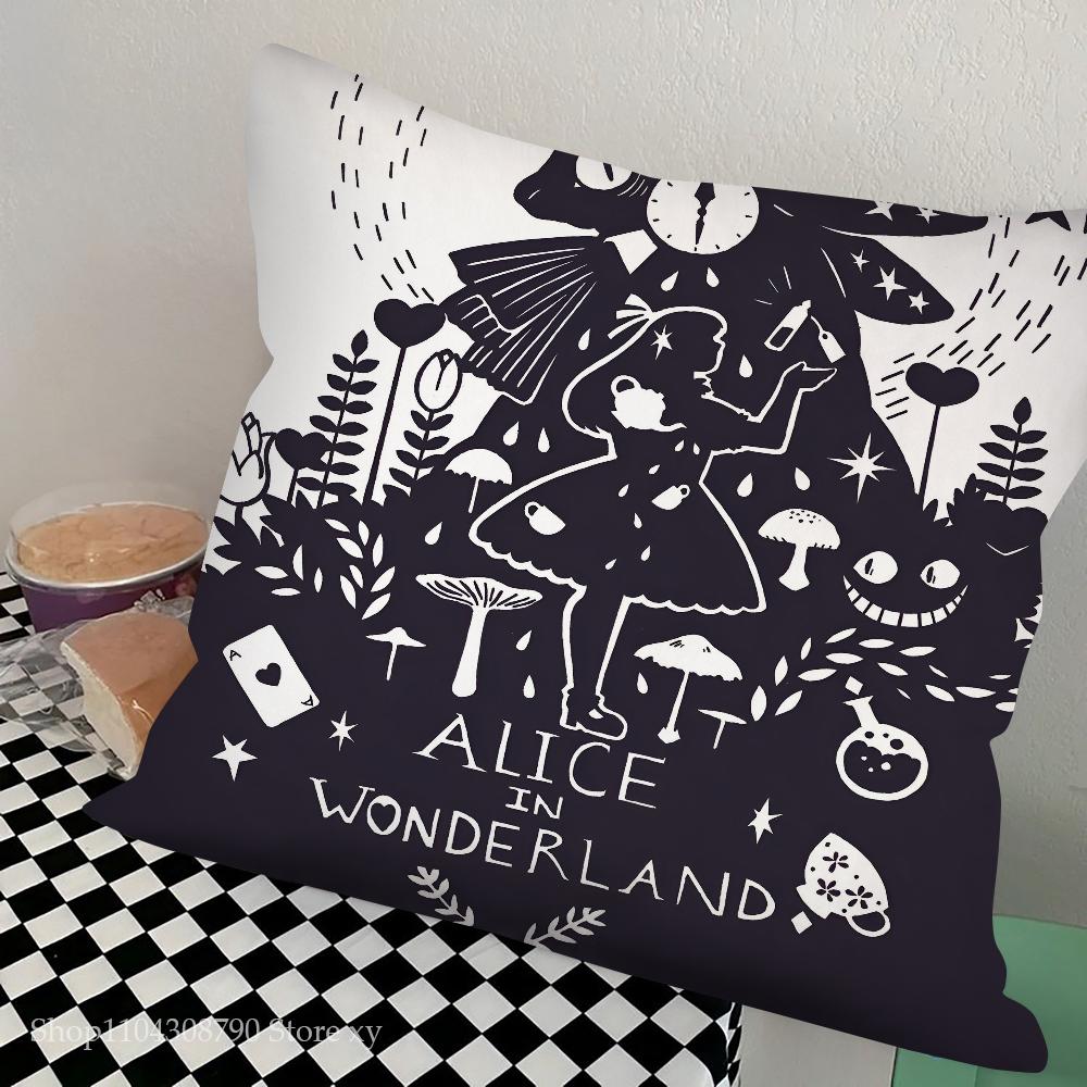 Anime A-Alice In Wonderland Pillow Case Square Pillow Bedroom Sofa Leisure Comfort Cushion Car Living Room Home Decoration