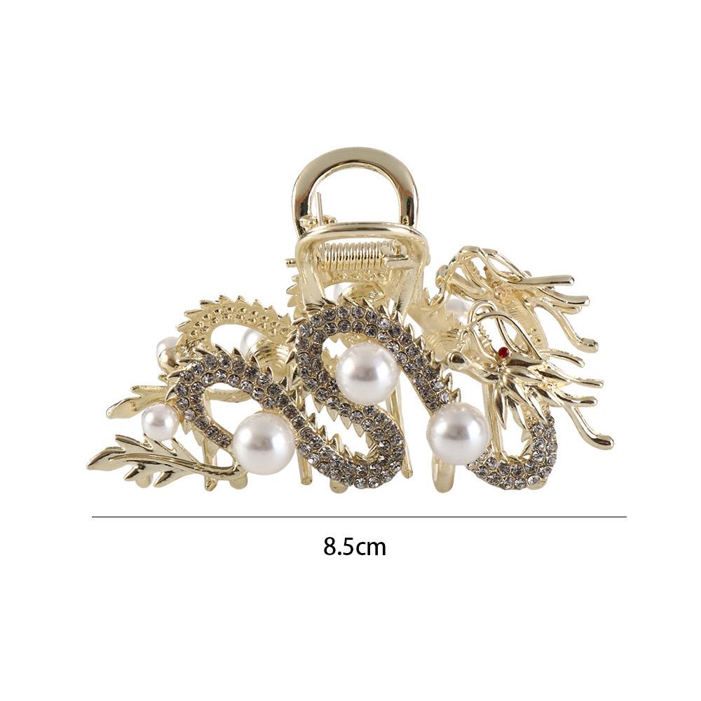 New Year Headwear Zodiac Dragon Hair Claw Hairpin Rhinestone Shark Clip Animal Hair Clip  Girl