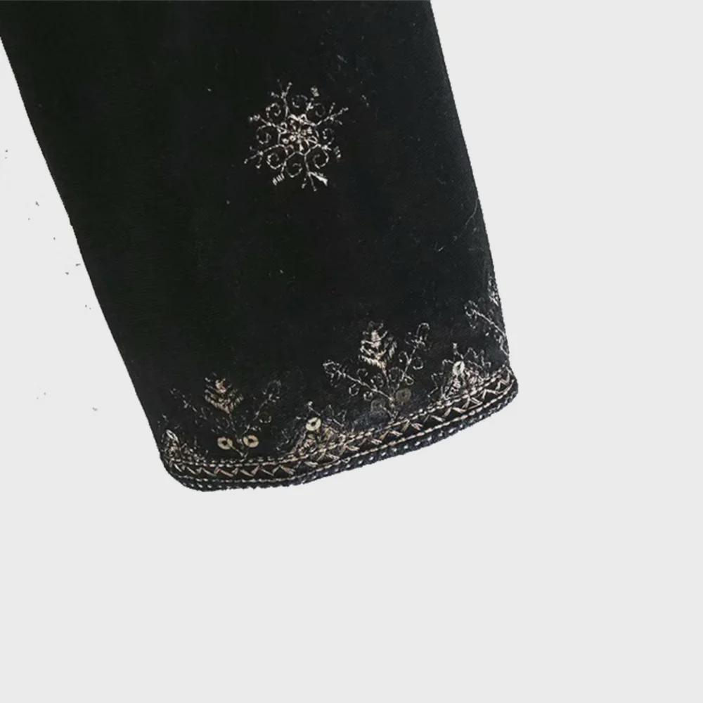 Cardigan Negru Retro Imprimat cu Mâneci Lungi pentru Femei