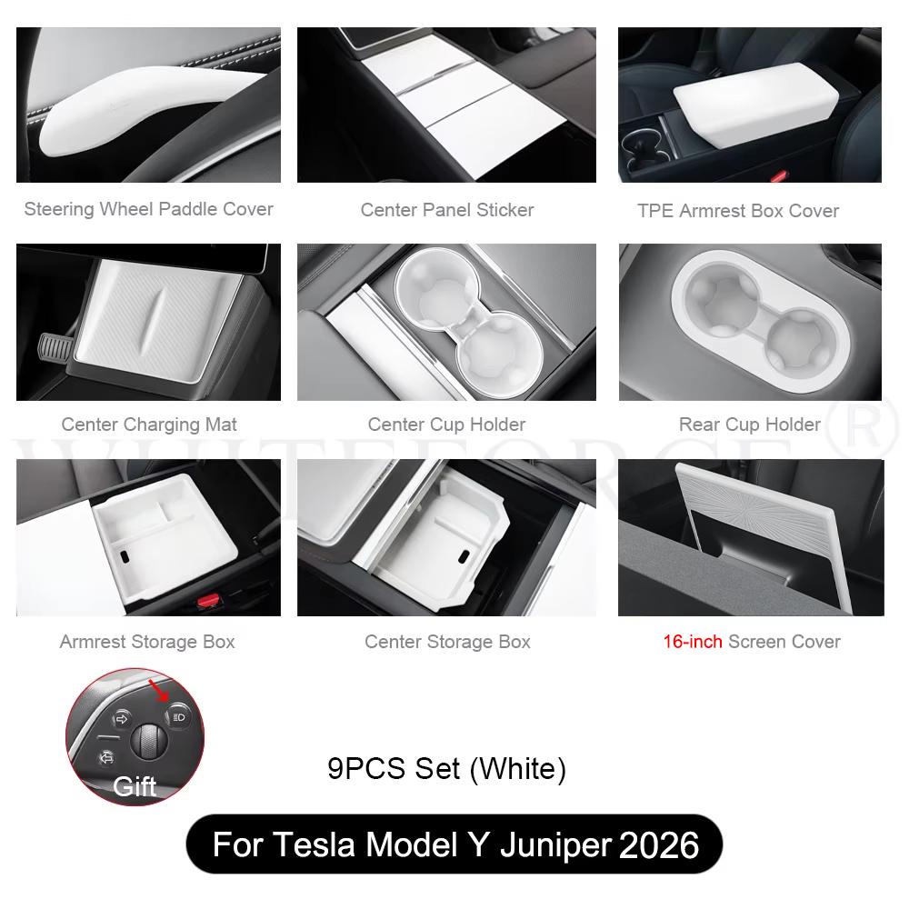 For Tesla Model Y Juniper 2025 Center Console Storage Box Armrest Box Double-layer Storage Organizer Case Tray Cup Holder Box