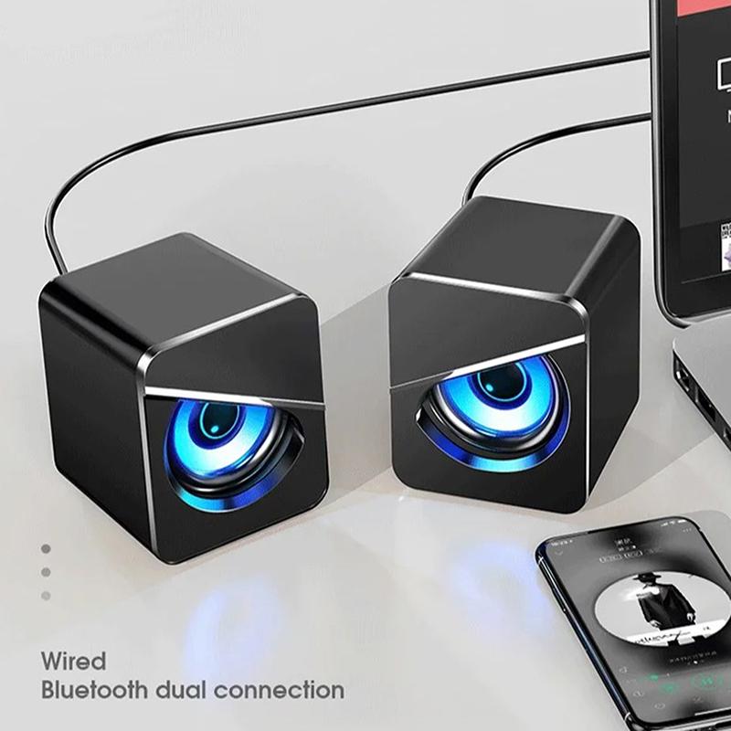 Usb Wired Computer Speakers 4D Shocking Stereo Surround Sound Led Pc Speakers Gaming Bass Wired For Desktop Computer Laptop