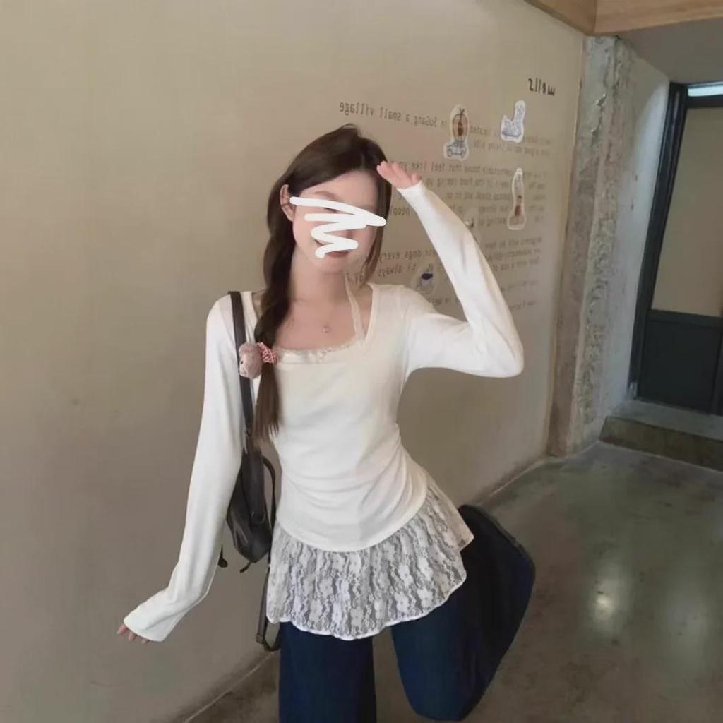 Ballet-Inspired Lace Halter Sweater for Women - Autumn/Winter Korean Style