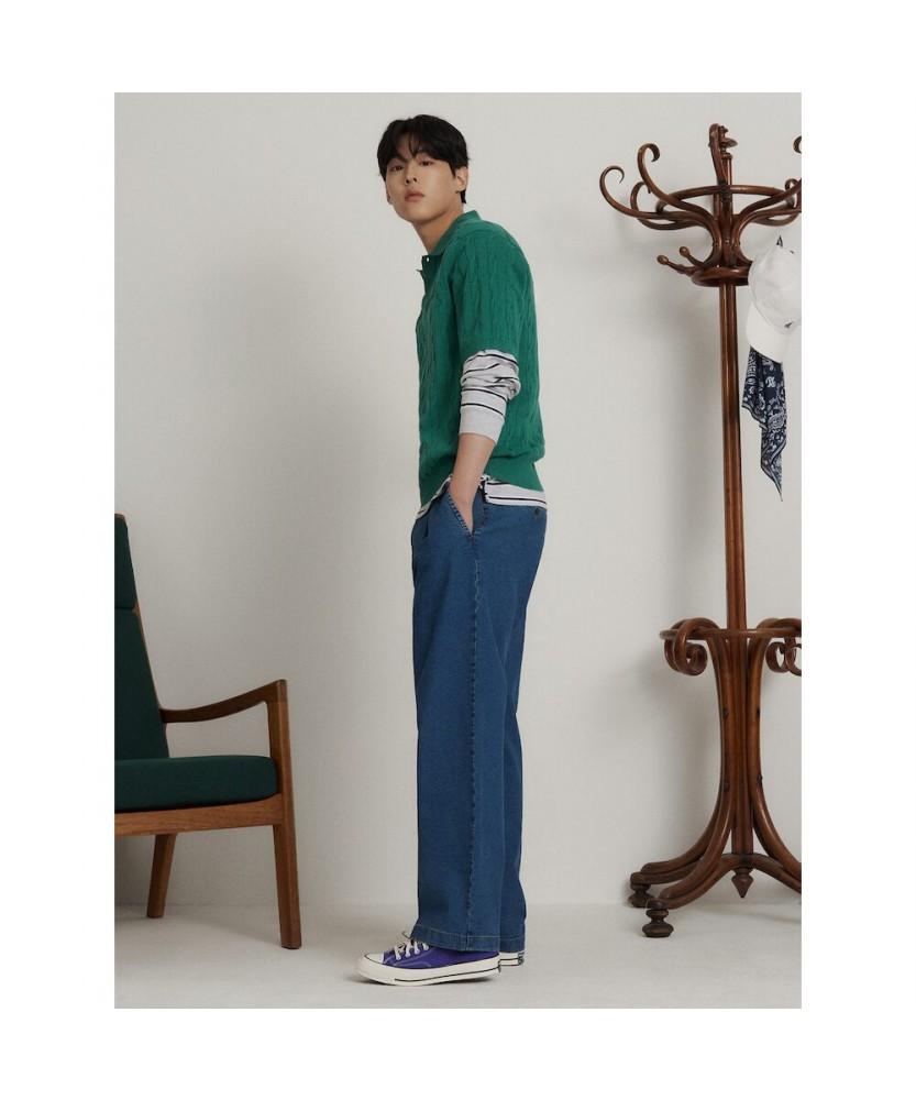 Binpolmen Cable Collar Neck Knit Green