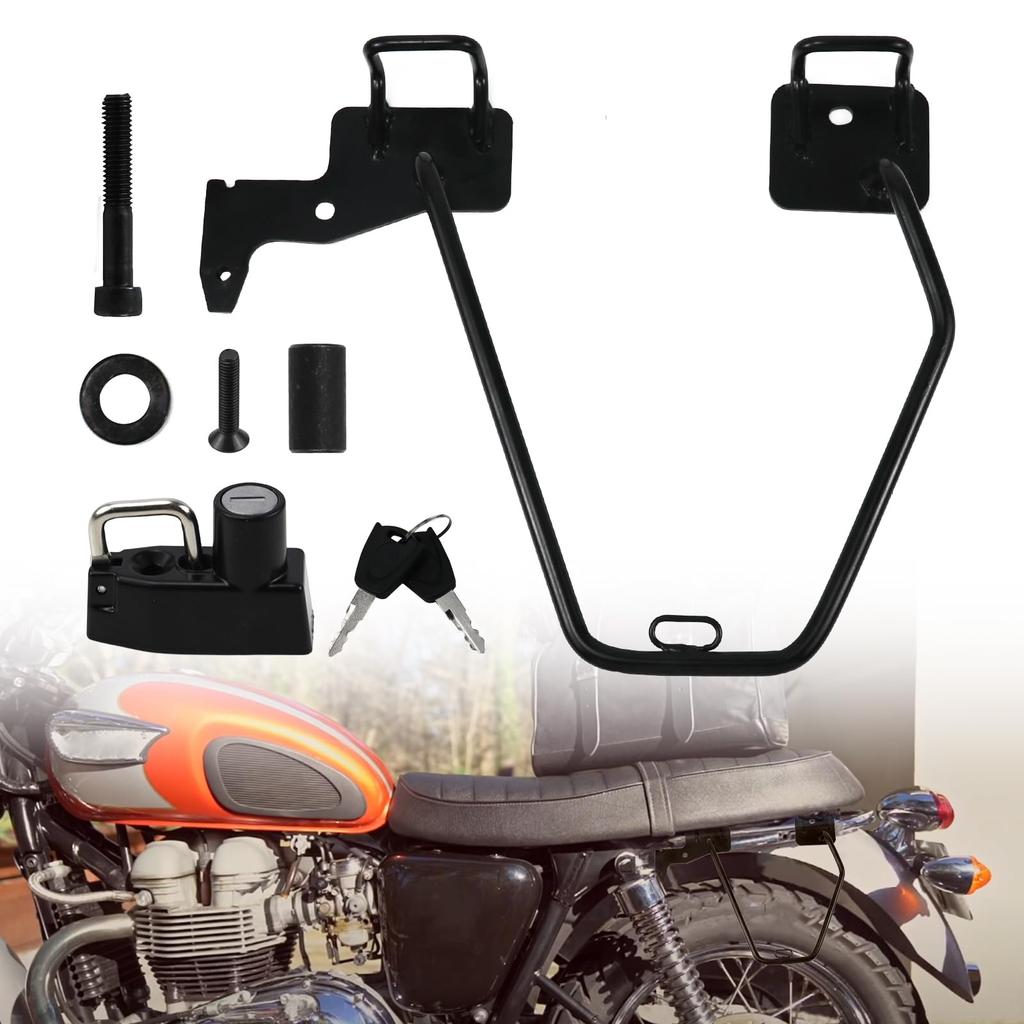 Sporacingrts Motorcycle Side Bag Support with Helmet Holder for GB350 Left Side Saddlebag Support (21-23) Only,