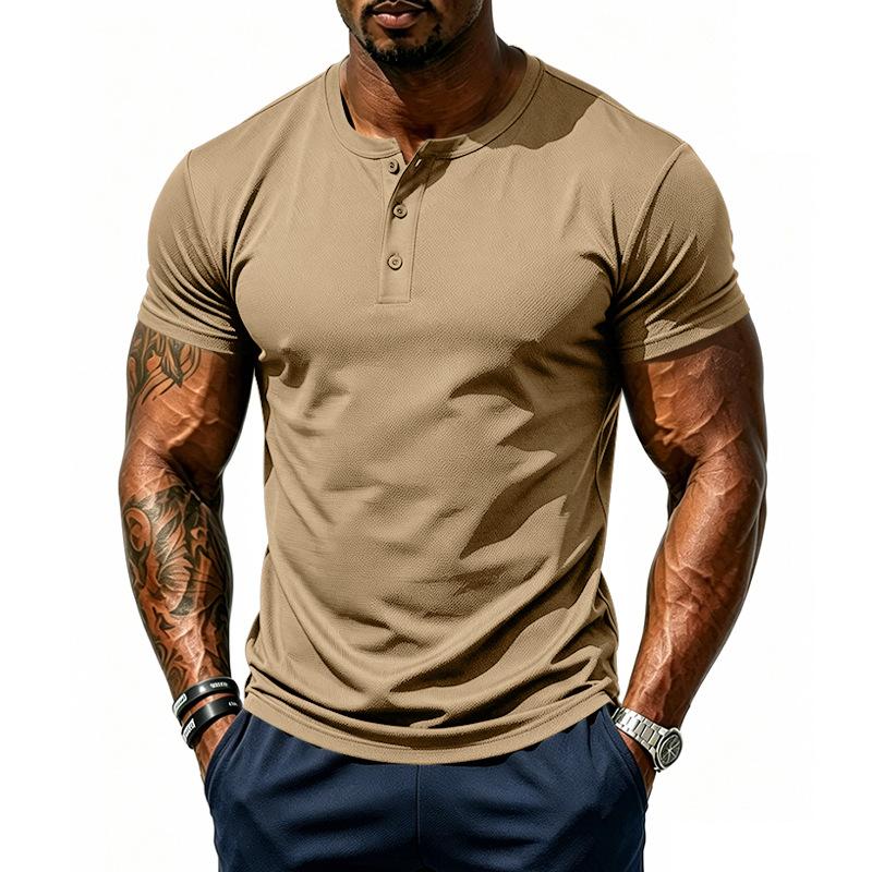 Mens American Retro Slim Fit Quick Dry Breathable Sports Short Sleeve T Shirt S хаки