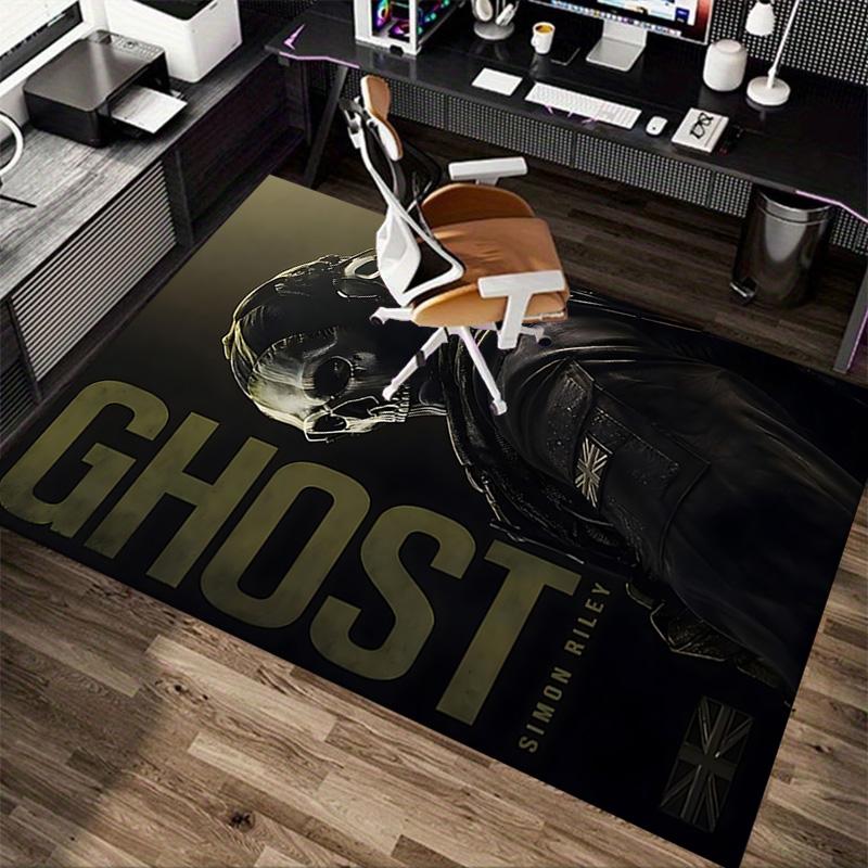 Simon Riley Ghost Skull Mask Carpet For Playroom Bedroom Living Room Sofa Home Decor Kids Game Area Rug Nonslip Floor Mat