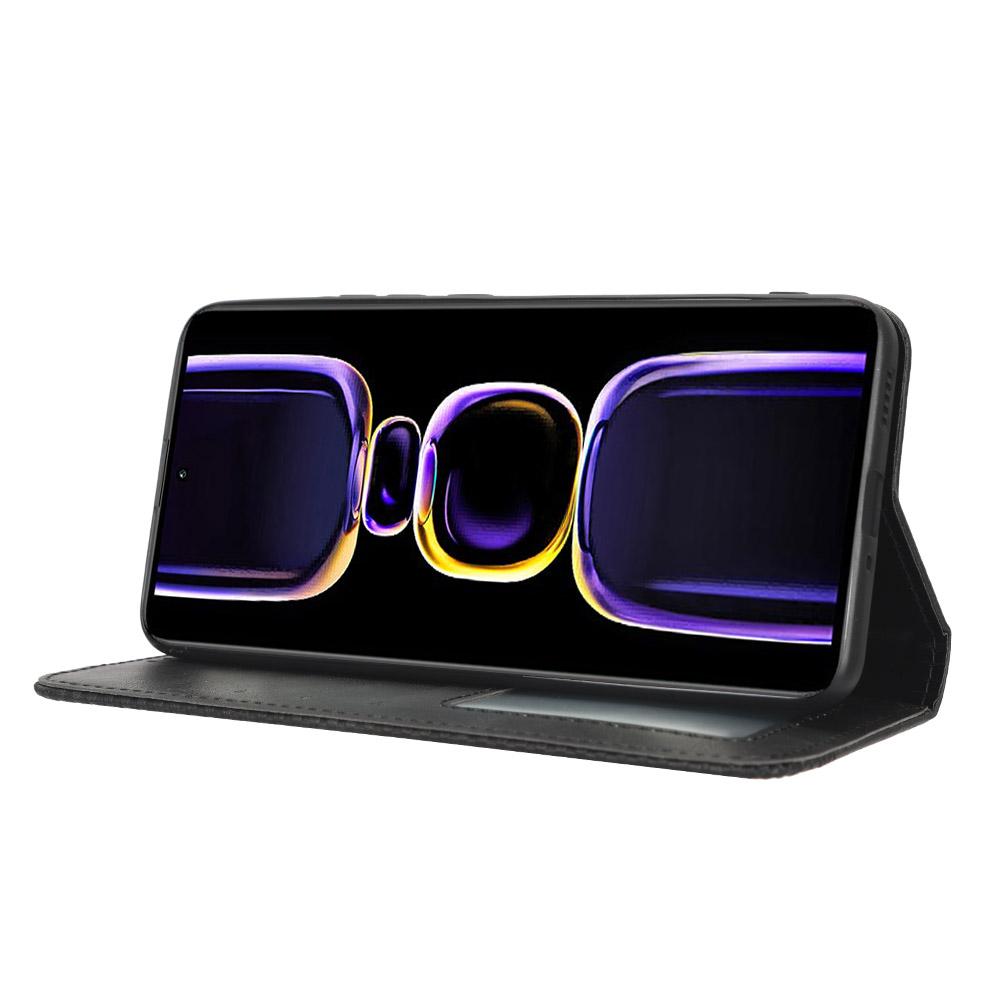 Handyhülle für Xiaomi Poco F5 Pro 5G/Redmi K60 Pro 5G/K60 5G/K60 Champion Edition Retro-Textur Ständer PU-Leder Handy-Wallet-Hülle