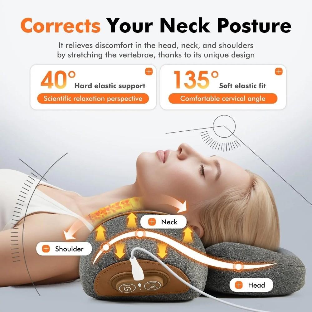 Heating Function Neck Massager Pillow Electric Neck Support Pillow Neck Stretch