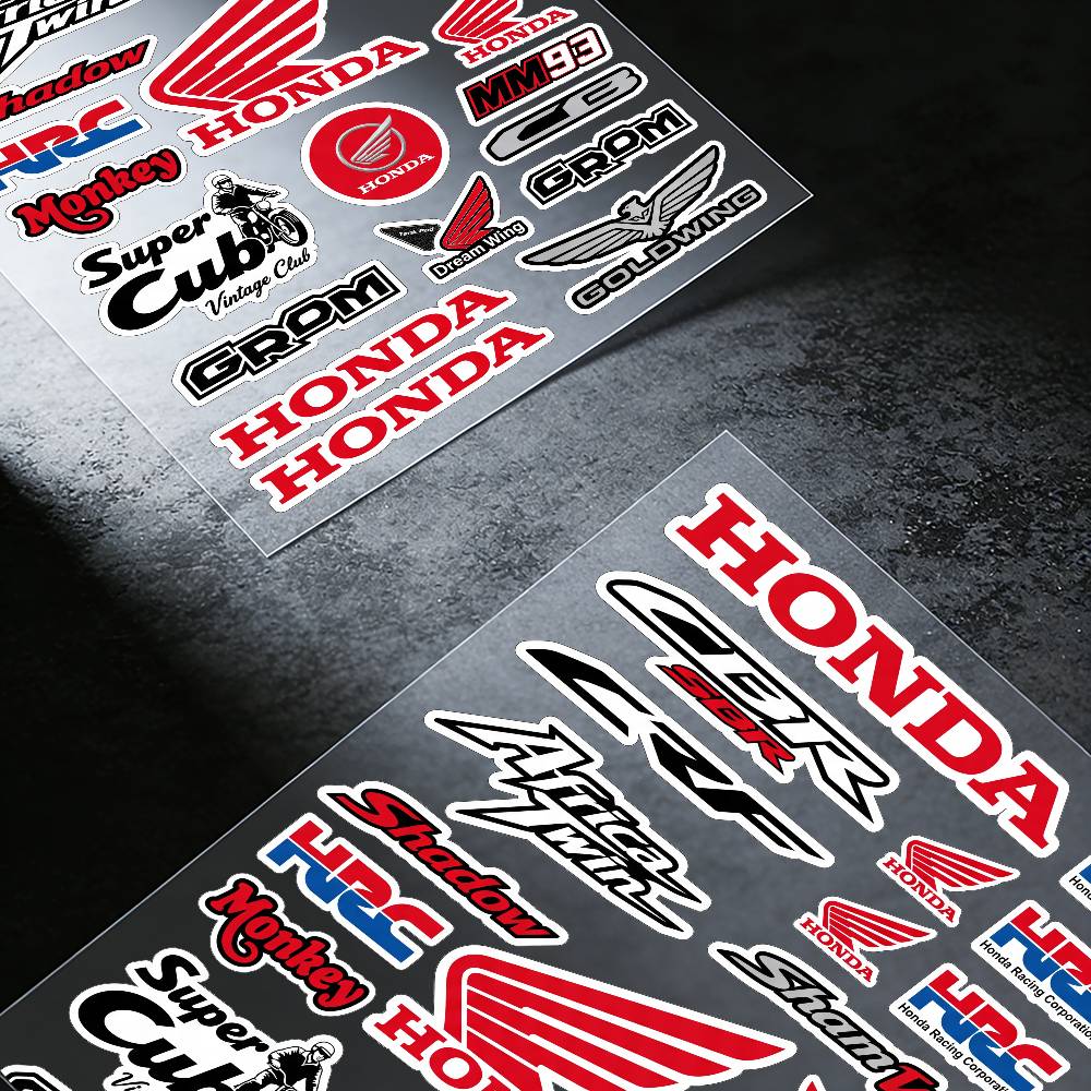 FOR HONDA HRC H WING Motorcycle Reflective Stickers Waterproof Decals for Helmet Scooter Fuel Tank Toolbox Racing XL0