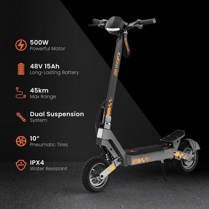 2025 Véhicule électrique pliant Kukirin G2 1200W 48V 15Ah 45KM/H55KM 10''.