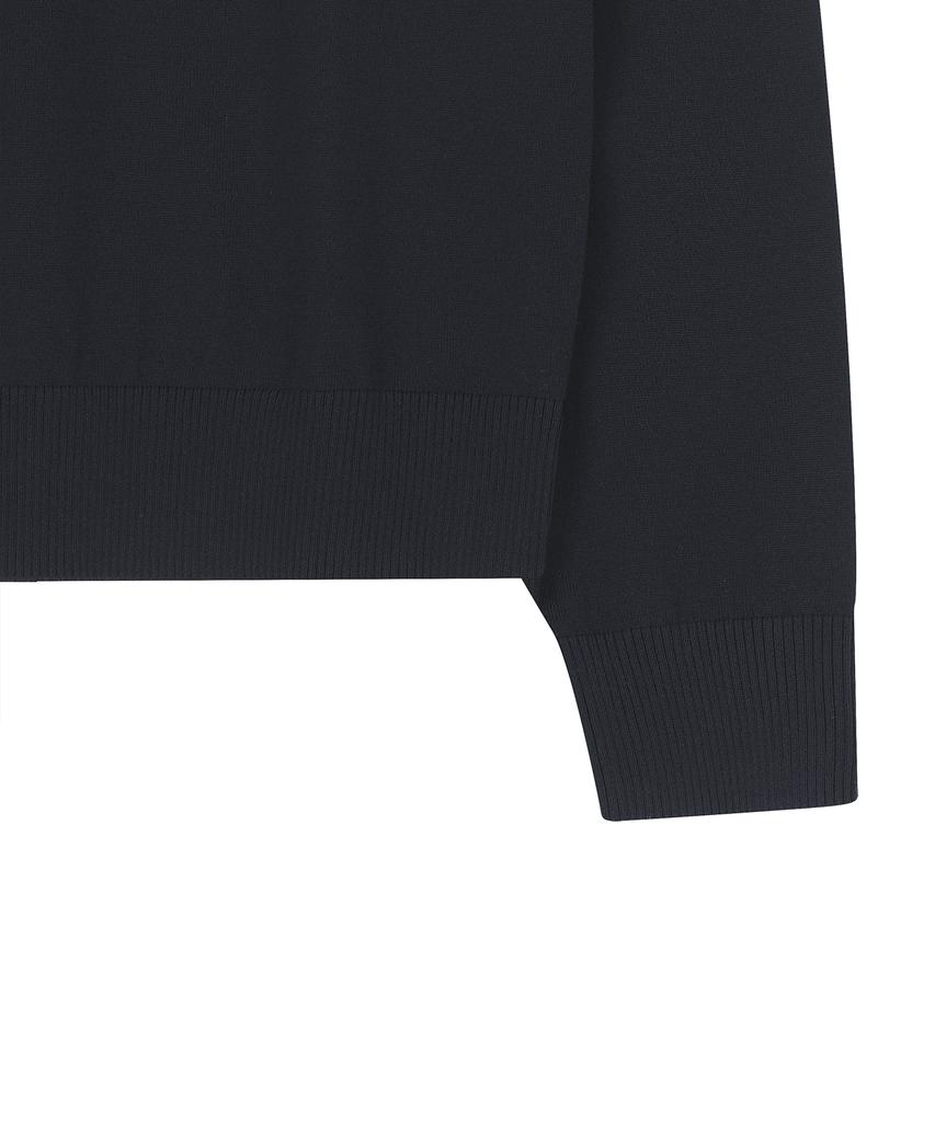 NOIRER Silky Round Neck Knit (Navy)