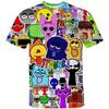 Girls Boys Sprunki Clothes Kids  O-neck Short Sleeve Tees Toddler Cute Cartoon T-shirt Children's 3D Print Summer Casual  T Shir