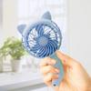 Cartoon Handheld Fan with Lanyard Hole Cat Ear Strong Wind Three Blades Mini Portable Fan Without Battery Cute Quiet Hand Pressure Fan