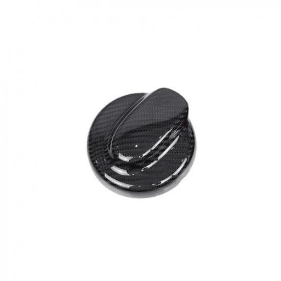 Black Carbon Fiber Car Fuel Tank Oil Cap Case Cover For Mini Cooper R55 2007-14