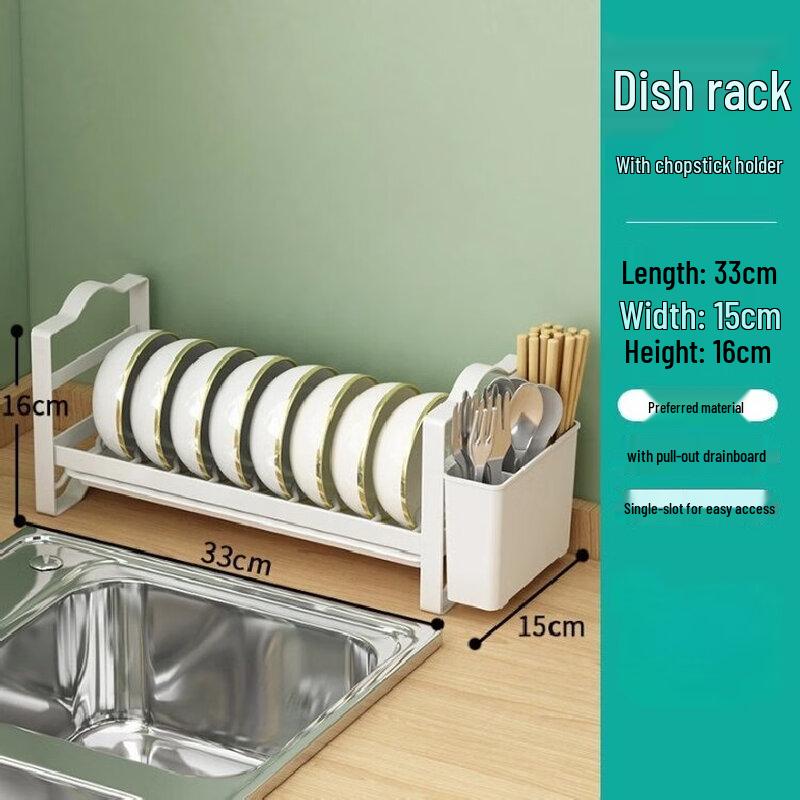 Kitchen Countertop Dish Drainer with Chopstick Holder