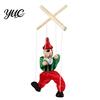 Classic Storytelling Puppet Wooden Clown Marionette Toy, Vintage Pull String with Movable Interactive Limbs, Handcrafted Theatre Toy for Kids