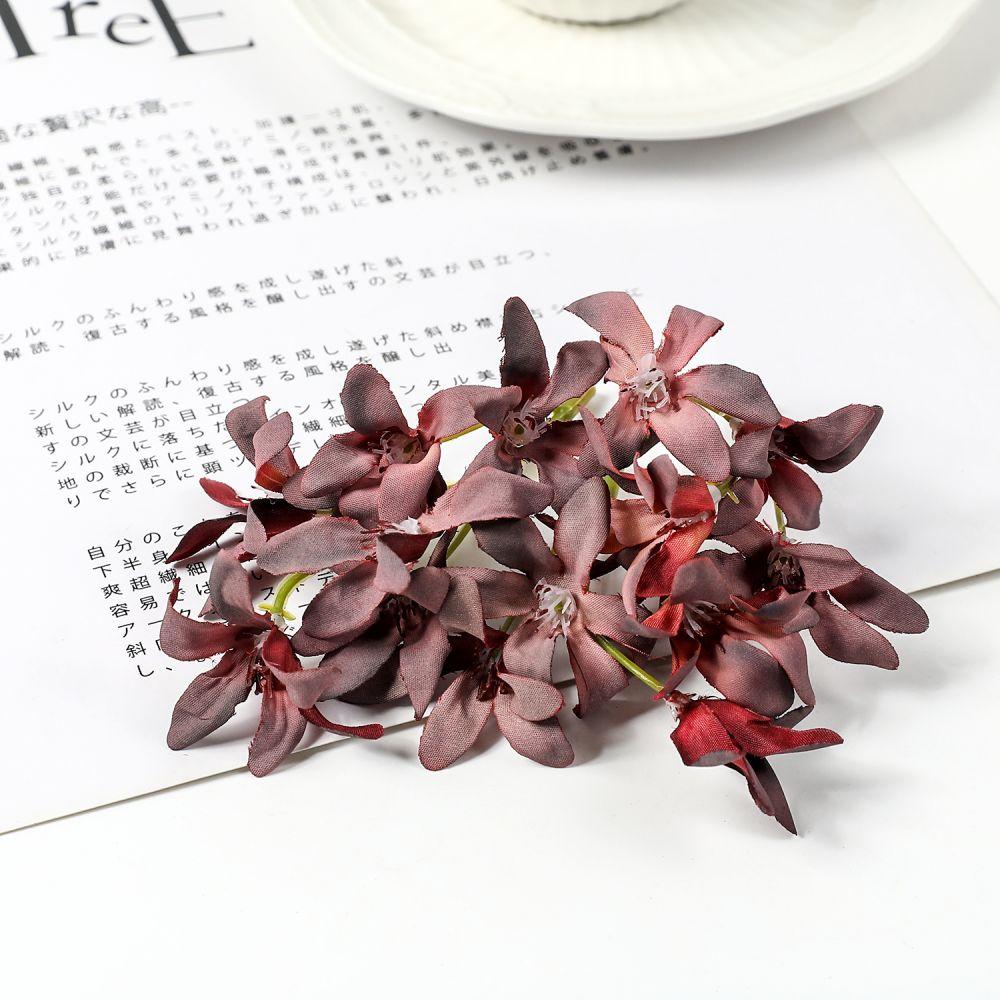 20PCs Silk Artificial Orchid Flowers Head Fake Flowers For Home Room Wedding Decoration DIY Vases Garland Gifts Accessories