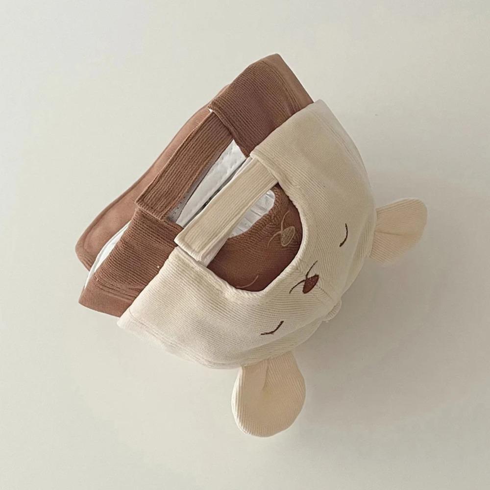NEW Cartoon Bear Baby Baseball Hat with Ears Cute Solid Infant Peaked Cap Spring Summer Kids Cotton Sun Hats