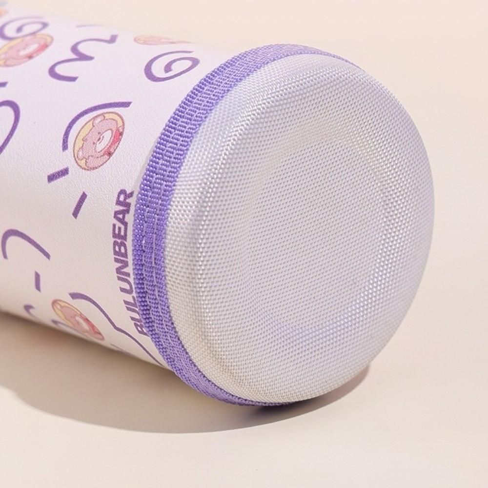 Cute Cartoon Print Sport Water Bottle Bag PU Eco-friendly Cup Holder with shoulder Strap Portable Cup Protective Cover