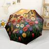 Butterfly Yin Yang Art Outdoor Automatic Umbrella Compact 8 Rib Lightweight Durable Plastic Iron All Season Travel Elegant Women's Umbrella