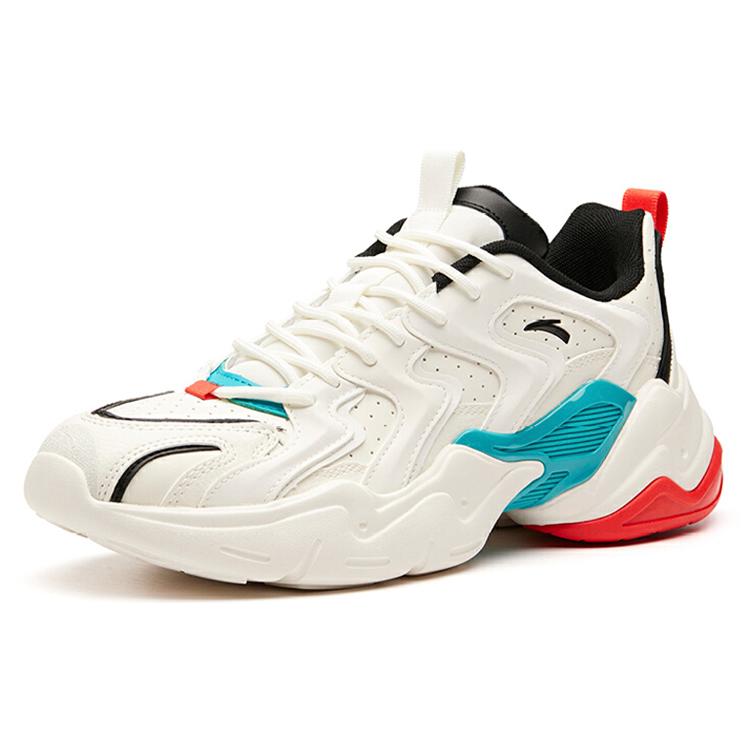 Anta All Over Victory Mesh, Textile Cushioning Slip Resistant Lightweight Low Top Chunky Sneakers Men's White Blue 112018882-8